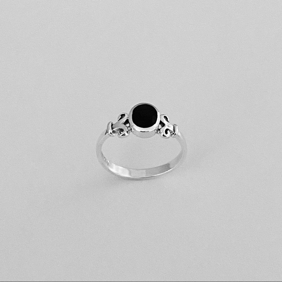 Sterling Silver Black Onyx Ring, Stone Ring, Silver Rings, Protection Ring - Picture 4 of 10